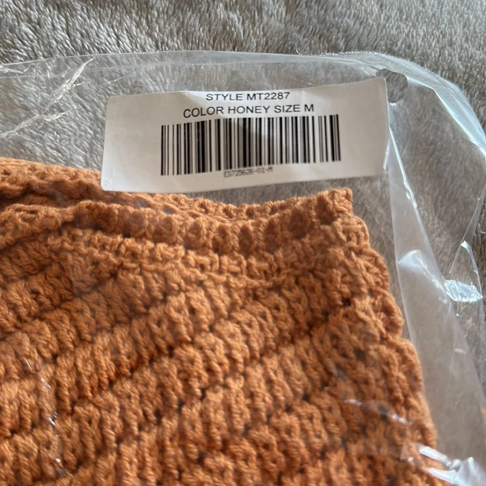 NWT! Lulus Festival Season Yellow Knit One-Shoulder Tie-Strap Sweater Tank - M